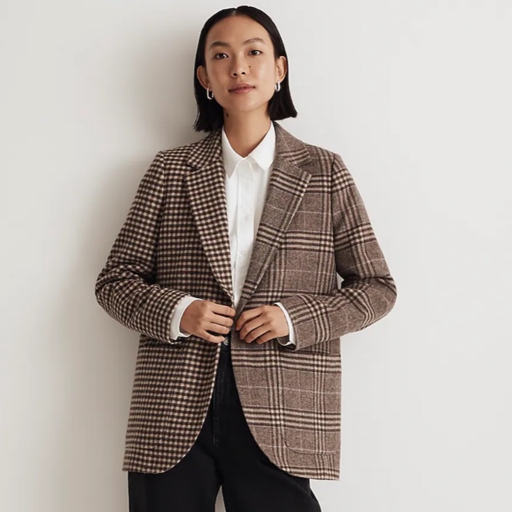 Madewell The Larsen Blazer in Mixed Plaid